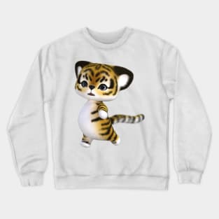 3D rendering of an adorable fur tiger Crewneck Sweatshirt